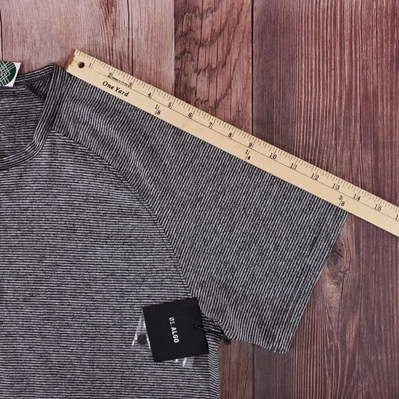 NWT 01.ALGO Mens Large Kris Performance Microstripe Henley Stitch Fix Gray Black - Picture 12 of 12